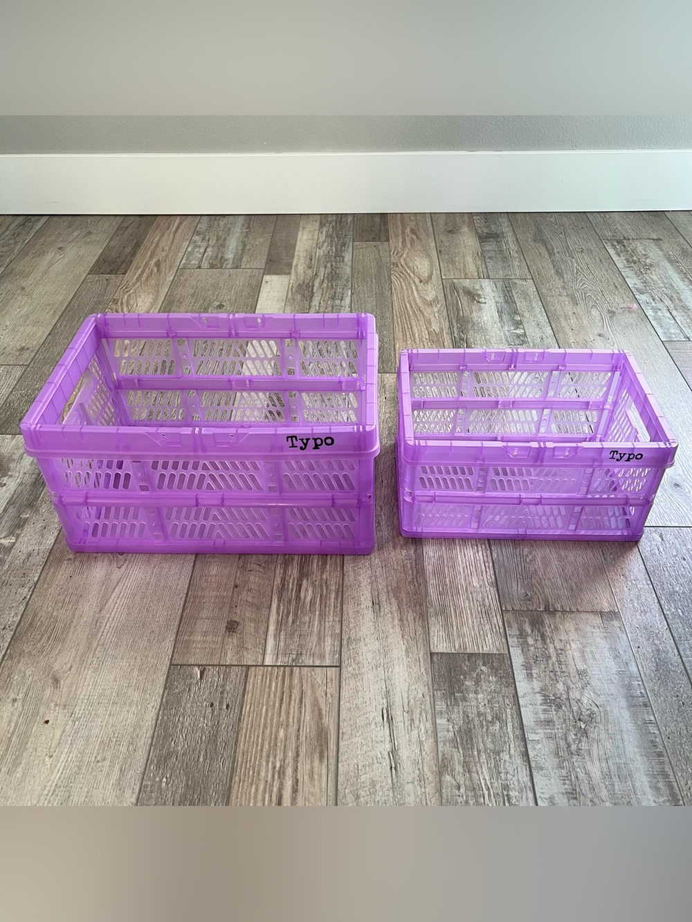 Typo Purple Collapsible Storage Bins Set of 2